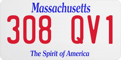 MA license plate 308QV1