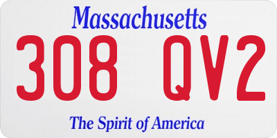 MA license plate 308QV2