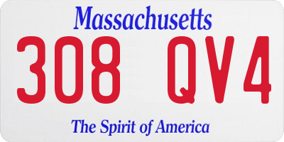 MA license plate 308QV4