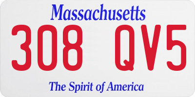 MA license plate 308QV5