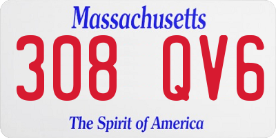 MA license plate 308QV6