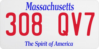 MA license plate 308QV7