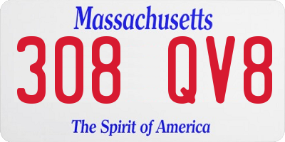 MA license plate 308QV8