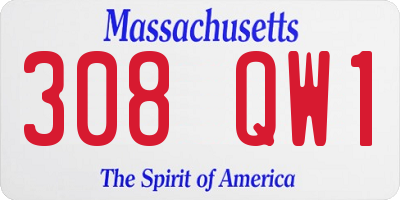 MA license plate 308QW1