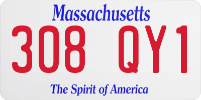 MA license plate 308QY1