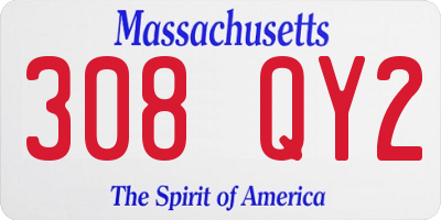 MA license plate 308QY2