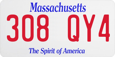 MA license plate 308QY4