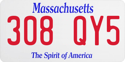 MA license plate 308QY5