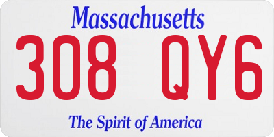 MA license plate 308QY6