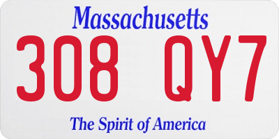 MA license plate 308QY7