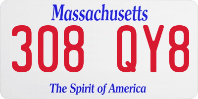 MA license plate 308QY8