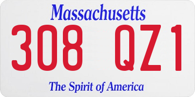 MA license plate 308QZ1