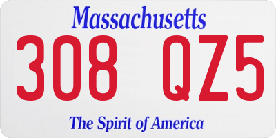 MA license plate 308QZ5