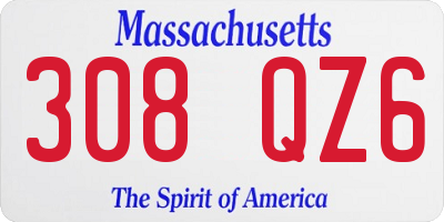 MA license plate 308QZ6