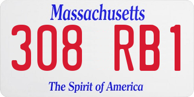 MA license plate 308RB1
