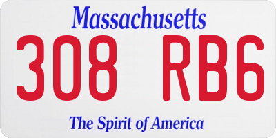 MA license plate 308RB6