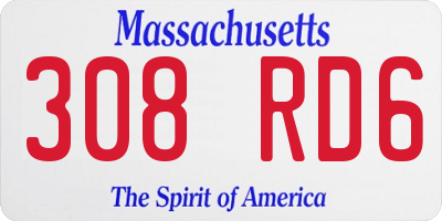 MA license plate 308RD6