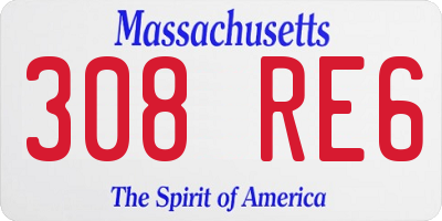 MA license plate 308RE6