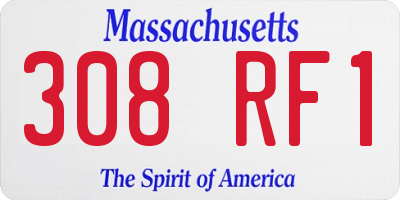 MA license plate 308RF1