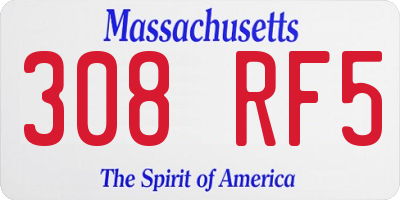 MA license plate 308RF5