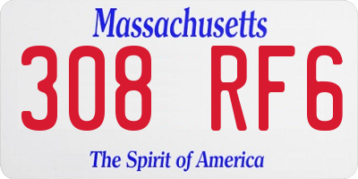 MA license plate 308RF6