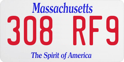 MA license plate 308RF9