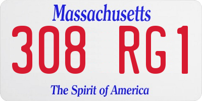 MA license plate 308RG1