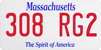 MA license plate 308RG2