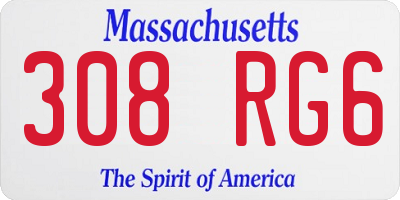 MA license plate 308RG6