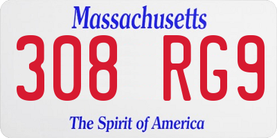 MA license plate 308RG9