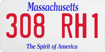 MA license plate 308RH1