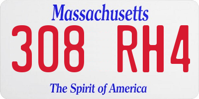 MA license plate 308RH4