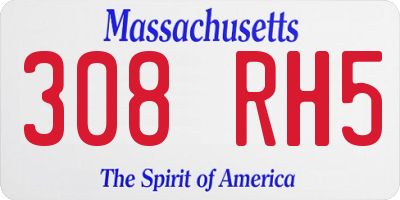 MA license plate 308RH5