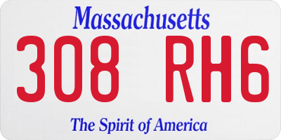 MA license plate 308RH6