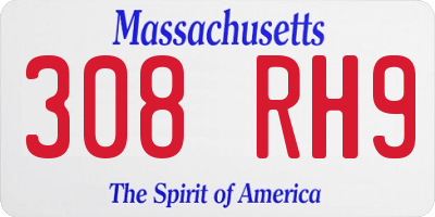 MA license plate 308RH9