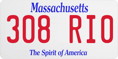 MA license plate 308RI0