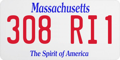 MA license plate 308RI1