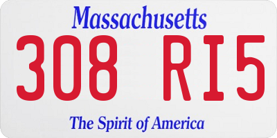 MA license plate 308RI5