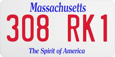 MA license plate 308RK1
