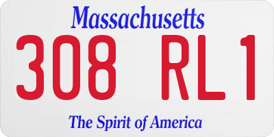 MA license plate 308RL1