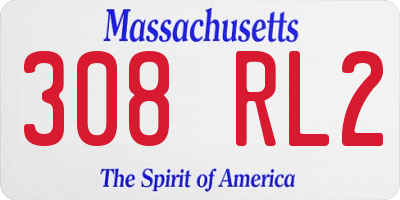 MA license plate 308RL2