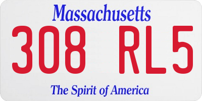 MA license plate 308RL5