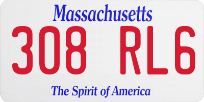 MA license plate 308RL6