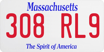 MA license plate 308RL9