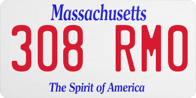MA license plate 308RM0