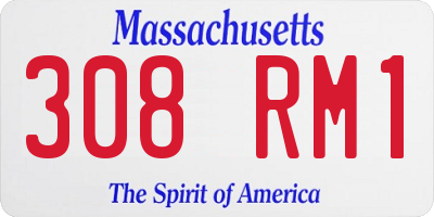 MA license plate 308RM1