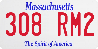 MA license plate 308RM2
