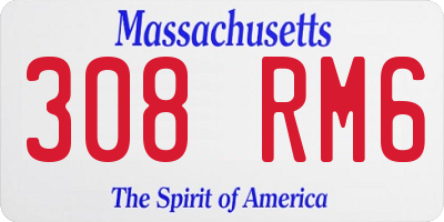 MA license plate 308RM6