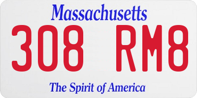 MA license plate 308RM8