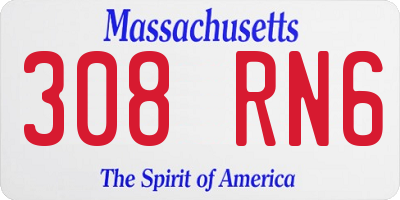 MA license plate 308RN6